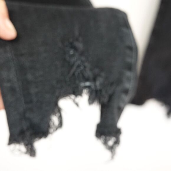 Agolde Sophie High Rise Skinny Jean Black Raw Hem Size 27 - Picture 7 of 9
